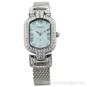 Fashionable Brand Style Diamond Ladies' Quartz Japan Movement High Quality Stainless Steel Watch